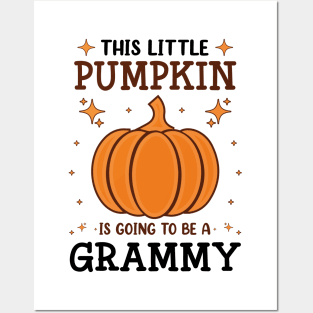 Grammy Little Pumpkin Pregnancy Announcement Halloween Posters and Art